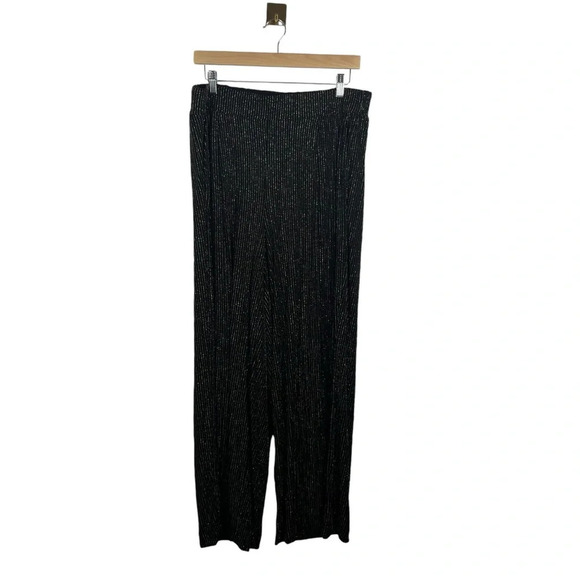 Torrid Pull On Wide Leg Stretch Lurex High-Rise Pant in Glitter Stripe Size 1X - Picture 8 of 16